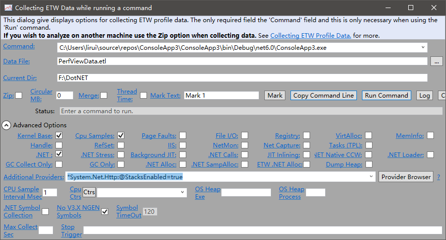 perview collect callstack